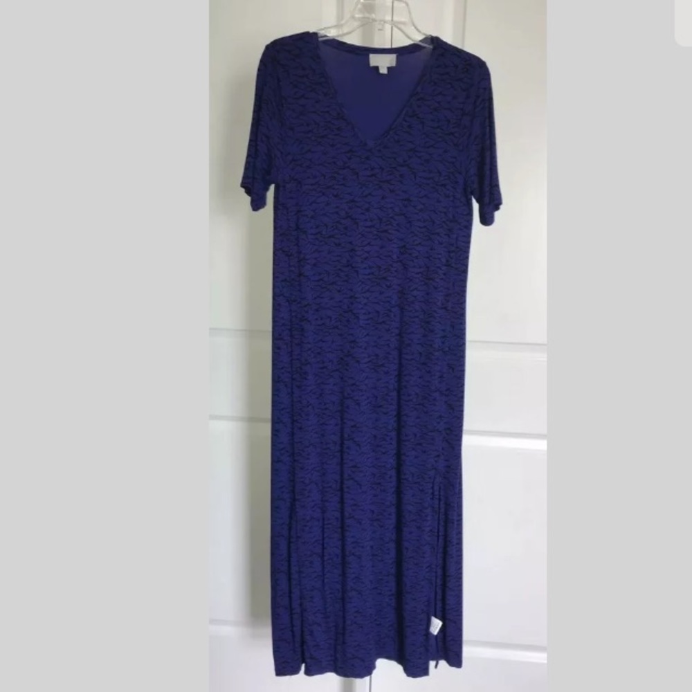 Pure Collection Blue Maxi Dress Short Sleeve